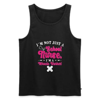 School Nurse Medical Nursing Nurse Appreciation - Men's Premium Organic Tank Top - black - Front - AI Model Male 178 light (178cm)