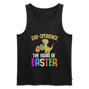 Easter T-rex Dinosaur Rabbit Easter Holiday - Men's Premium Organic Tank Top - black - Front - Michal (187cm)