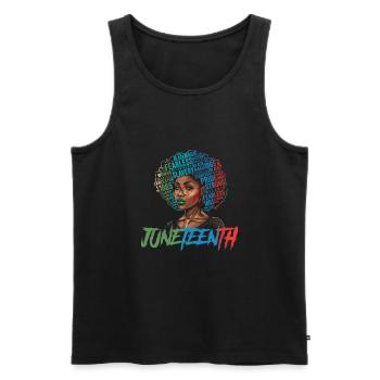 Juneteenth BLM Black Pride Woman Stark Black - Débardeur bio Premium Homme - noir - Devant - AI Model Male 178 light (178cm)
