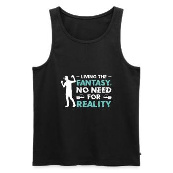 Simulation Fantasie Realität Science Fiction - Männer Premium Bio Tank Top - Schwarz - Vorne - AI Model Male 178 light (178cm)