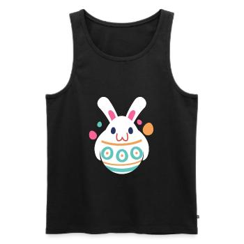 Lapin de Pâques Lapin de vacances - Débardeur bio Premium Homme - noir - Devant - Michal (187cm)