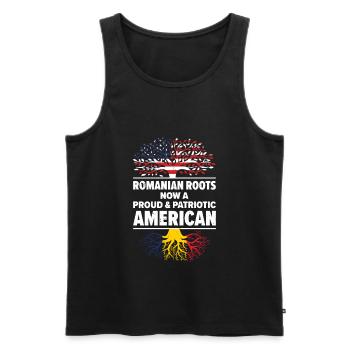 Né Roumanie Roumanie États-Unis - Débardeur bio Premium Homme - noir - Devant - Michal (187cm)