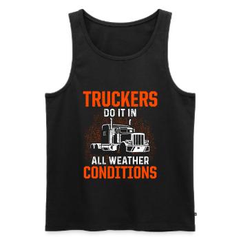 Truck Driver Trucker Driving - Men's Premium Organic Tank Top - black - Front - Michal (187cm)