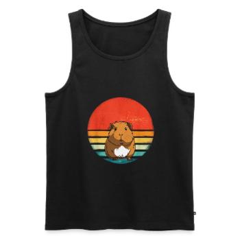 Guinea Pig Retro Pet Animal Lover Vintage Guinea - Men's Premium Organic Tank Top - black - Front - Michal (187cm)