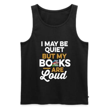 Librarian Bookworm Book Nerd Reading Library - Men's Premium Organic Tank Top - black - Front - Michal (187cm)