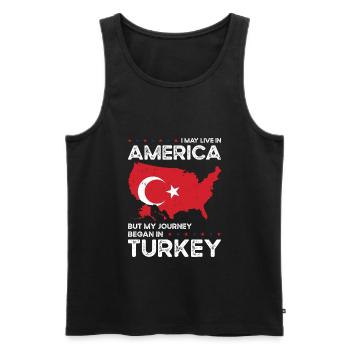 Born Turkish Turkey American USA Citizenship - Men's Premium Organic Tank Top - black - Front - AI Model Male 178 light (178cm)