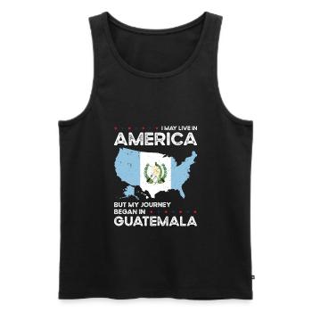 Né: Guatemala, Guatemala, Américain, États-Unis - Débardeur bio Premium Homme - noir - Devant - AI Model Male 178 light (178cm)