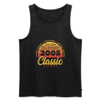 Retro 20 Jahre Dezember 2005 Geburtstag Vintage - Männer Premium Bio Tank Top - Schwarz - Vorne - Michal (187cm)