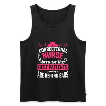 Correctional Nurse Nursing Correction Officer - Men's Premium Organic Tank Top - black - Front - AI Model Male 178 light (178cm)