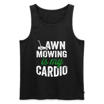 Lawn Mower Mowing Landscaping Landscaper - Men's Premium Organic Tank Top - black - Front - Michal (187cm)