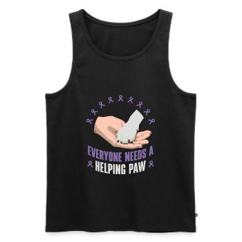 Alzheimer-Bewusstsein Haustier Purple Ribbon Paws - Männer Premium Bio Tank Top - Schwarz - Vorne - Michal (187cm)