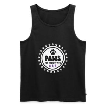 Sensibilisation à la maladie d’Alzheimer Pet Purple Ribbon Pattes - Débardeur bio Premium Homme - noir - Devant - Michal (187cm)
