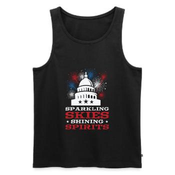USA Independence Patriotic American Flag Fireworks - Men's Premium Organic Tank Top - black - Front - Michal (187cm)