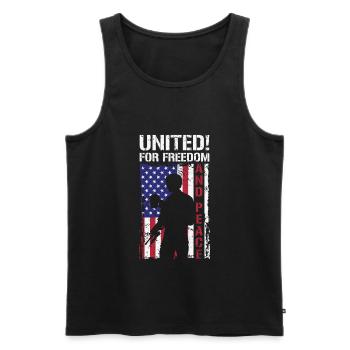 USA Independence Military Heroes Soldier Freedom - Men's Premium Organic Tank Top - black - Front - Michal (187cm)