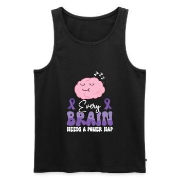 Alzheimer's Awareness Brain Mental Health - Men's Premium Organic Tank Top - black - Front - Michal (187cm)