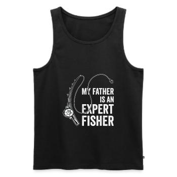 Fisherman Fathers Day Hunting Fishes Dad Fishing - Men's Premium Organic Tank Top - black - Front - Michal (187cm)