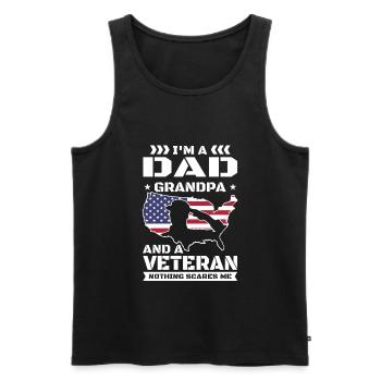 Veteran US American Veterans Dad Grandpa Nichts - Männer Premium Bio Tank Top - Schwarz - Vorne - AI Model Male 178 light (178cm)