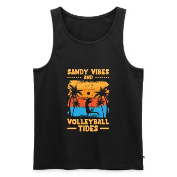 Volleyball Tropical Sommersport Volleyballspieler - Männer Premium Bio Tank Top - Schwarz - Vorne - AI Model Male 178 light (178cm)