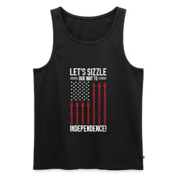 Barbecue de l’indépendance des États-Unis Drapeau américain - Débardeur bio Premium Homme - noir - Devant - Michal (187cm)