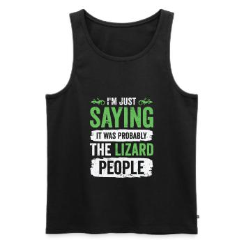 Lizard Reptilian Agenda Conspiracy Theory - Men's Premium Organic Tank Top - black - Front - AI Model Male 178 light (178cm)