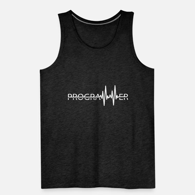 Programmierer Heartbeat Programmierung Coder Männer Premium Bio Tank Top