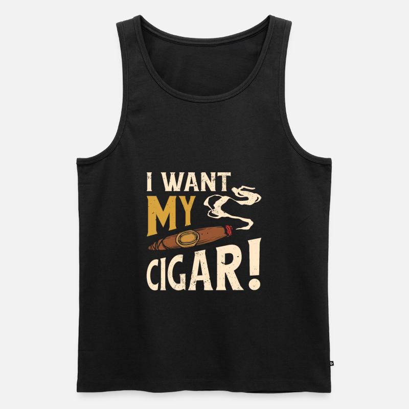 Zigarre Rauchen Zigarren Raucher - Männer Premium Bio Tank Top - Schwarz