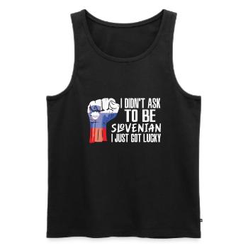 Slovenian Pride Slovenia Flag Grown Slovenian - Men's Premium Organic Tank Top - black - Front - Michal (187cm)