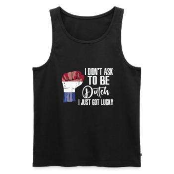 Dutch Pride Netherlands Flag Grown Dutch Roots - Men's Premium Organic Tank Top - black - Front - Michal (187cm)