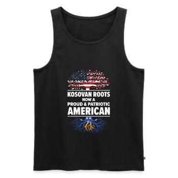 Kosovar American Patriot États-Unis - Débardeur bio Premium Homme - noir - Devant - Michal (187cm)