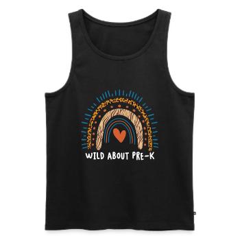 Wild About Pre-K Lehrer Schule Pre-K Tier Drucken - Männer Premium Bio Tank Top - Schwarz - Vorne - Michal (187cm)