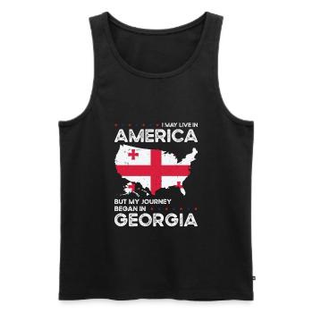 Georgischer amerikanischer Patriot USA Gewachsen - Männer Premium Bio Tank Top - Schwarz - Vorne - Michal (187cm)