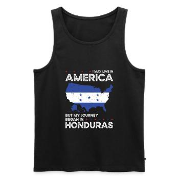 Hondurien American Patriot États-Unis - Débardeur bio Premium Homme - noir - Devant - AI Model Male 178 light (178cm)