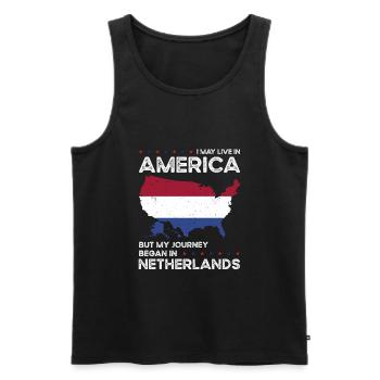 Patriote américain néerlandais États-Unis cultivé Pays-Bas États-Unis - Débardeur bio Premium Homme - noir - Devant - Michal (187cm)
