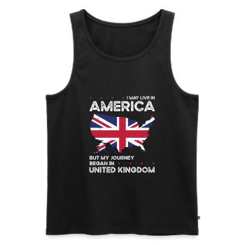 British American Patriot USA Grown United Kingdom - Men's Premium Organic Tank Top - black - Front - AI Model Male 178 light (178cm)