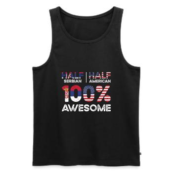 Serbisch Amerikanischer Patriot USA Gewachsen - Männer Premium Bio Tank Top - Schwarz - Vorne - Michal (187cm)