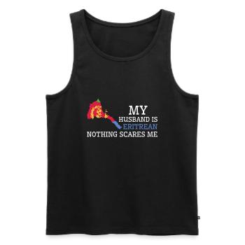 Nichts macht mir Angst Meine Frau ist Eritreerin - Männer Premium Bio Tank Top - Schwarz - Vorne - Michal (187cm)