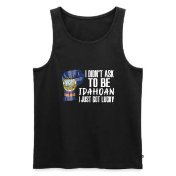 Idahoan American US Patriot USA Grown Idaho Flagge - Männer Premium Bio Tank Top - Schwarz - Vorne - Michal (187cm)