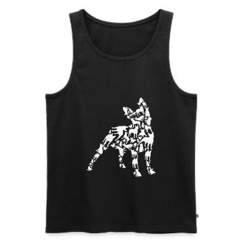 Boston Terrier Chien Boston Terrier Maman Boston - Débardeur bio Premium Homme - noir - Devant - AI Model Male 178 light (178cm)
