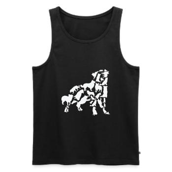 Chien de berger australien Mama Beagle papa - Débardeur bio Premium Homme - noir - Devant - AI Model Male 178 light (178cm)