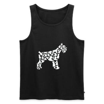 Schnauzer miniature maman Schnauzer miniature papa - Débardeur bio Premium Homme - noir - Devant - Michal (187cm)