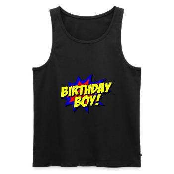 Birthday Boy - Débardeur bio Premium Homme - noir - Devant - AI Model Male 178 light (178cm)