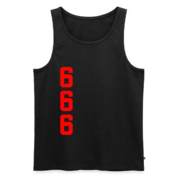 666 Hemd - Männer Premium Bio Tank Top - Schwarz - Vorne - AI Model Male 178 light (178cm)