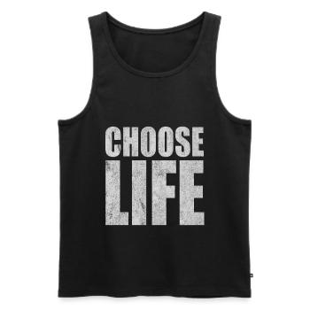 Choose Life - Men's Premium Organic Tank Top - black - Front - Michal (187cm)