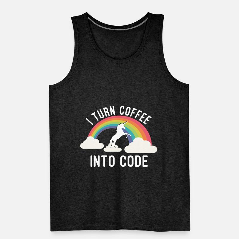 I Turn Coffee Into Code Men's Premium Organic Tank Top