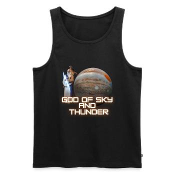 Zeus/Jupiter - God of Sky and Thunder - Männer Premium Bio Tank Top - Schwarz - Vorne - AI Model Male 178 light (178cm)
