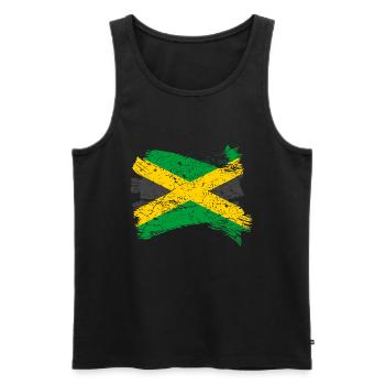Drapeau de la Jamaïque - Débardeur bio Premium Homme - noir - Devant - Michal (187cm)