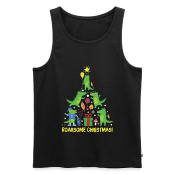 Roarsome Christmas Cute Alligators Crocodiles - Men's Premium Organic Tank Top - black - Front - Michal (187cm)