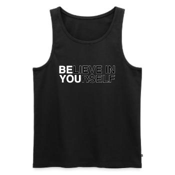 Croyez en vous motivation Merch - Débardeur bio Premium Homme - noir - Devant - AI Model Male 178 light (178cm)