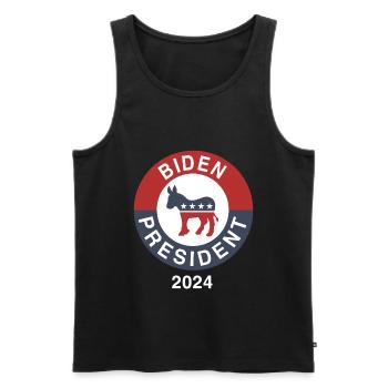 Biden pour la présidence 2024 - Débardeur bio Premium Homme - noir - Devant - AI Model Male 178 light (178cm)