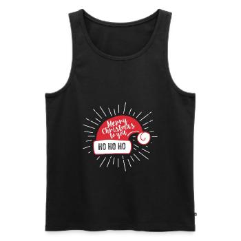 Frohe Weihnachten für dich Nikolausmütze - Männer Premium Bio Tank Top - Schwarz - Vorne - Michal (187cm)